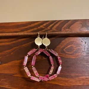 Pink stone earrings
